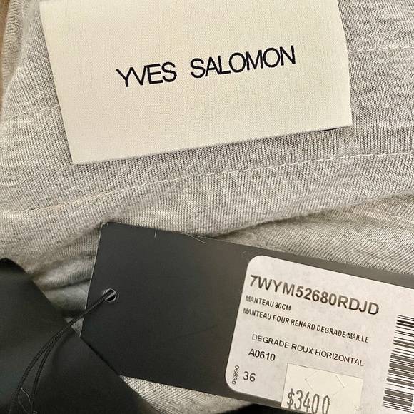 YVES SALOMON FOX FUR JERSEY COAT - Picture 5 of 5